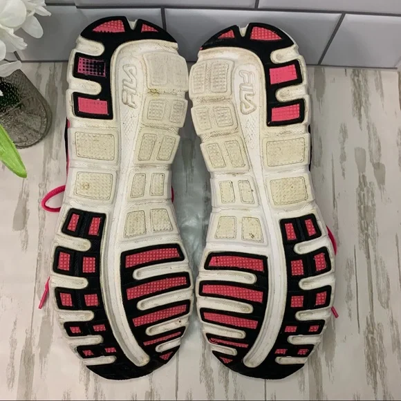 Fila Women’s Sneakers Black Pink Sz 9.5 - Picture 10 of 11